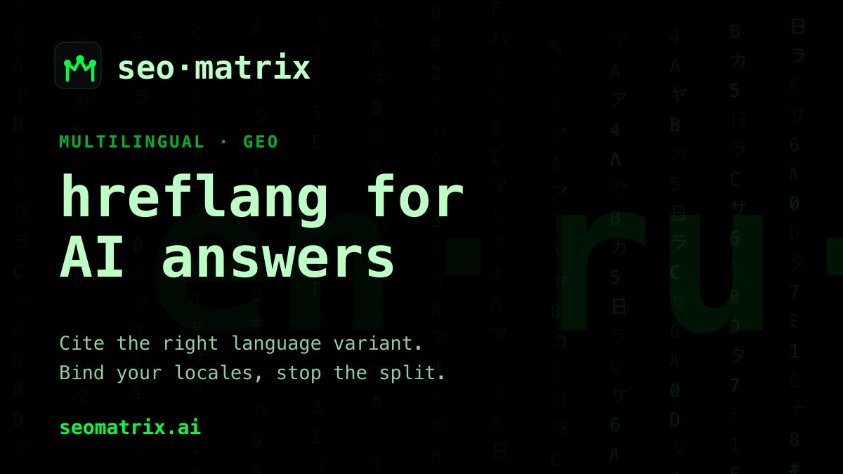 Multilingual GEO and hreflang for AI answers