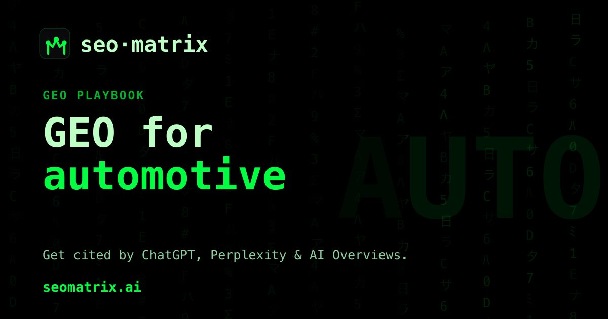 GEO for automotive: dealers & repair shops