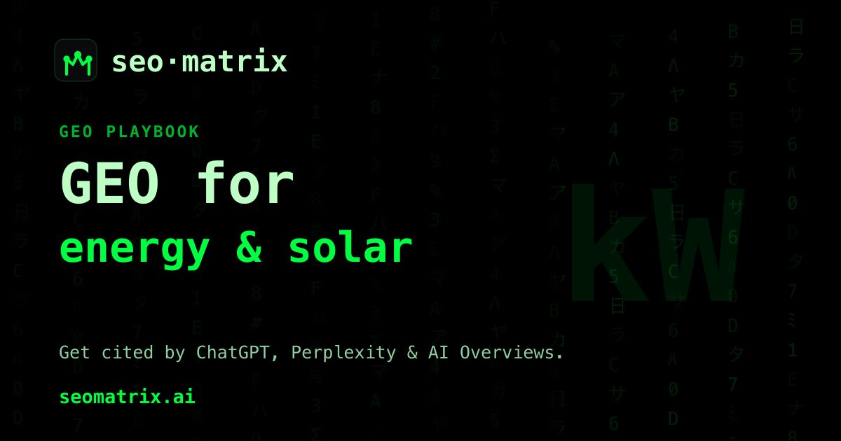 GEO for energy, solar & utilities