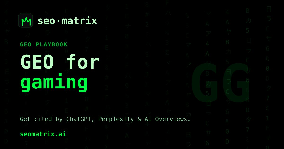 GEO for gaming & esports